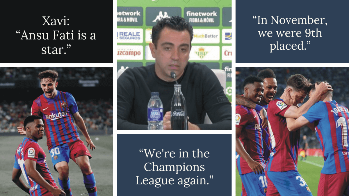 Xavi reacts to the big win against Real Betis