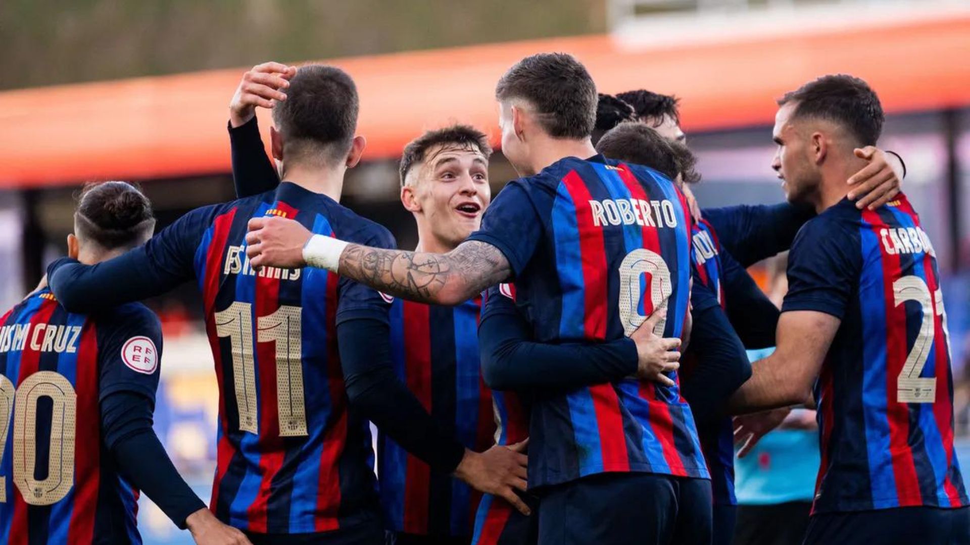 Barca Atletic players celebrating