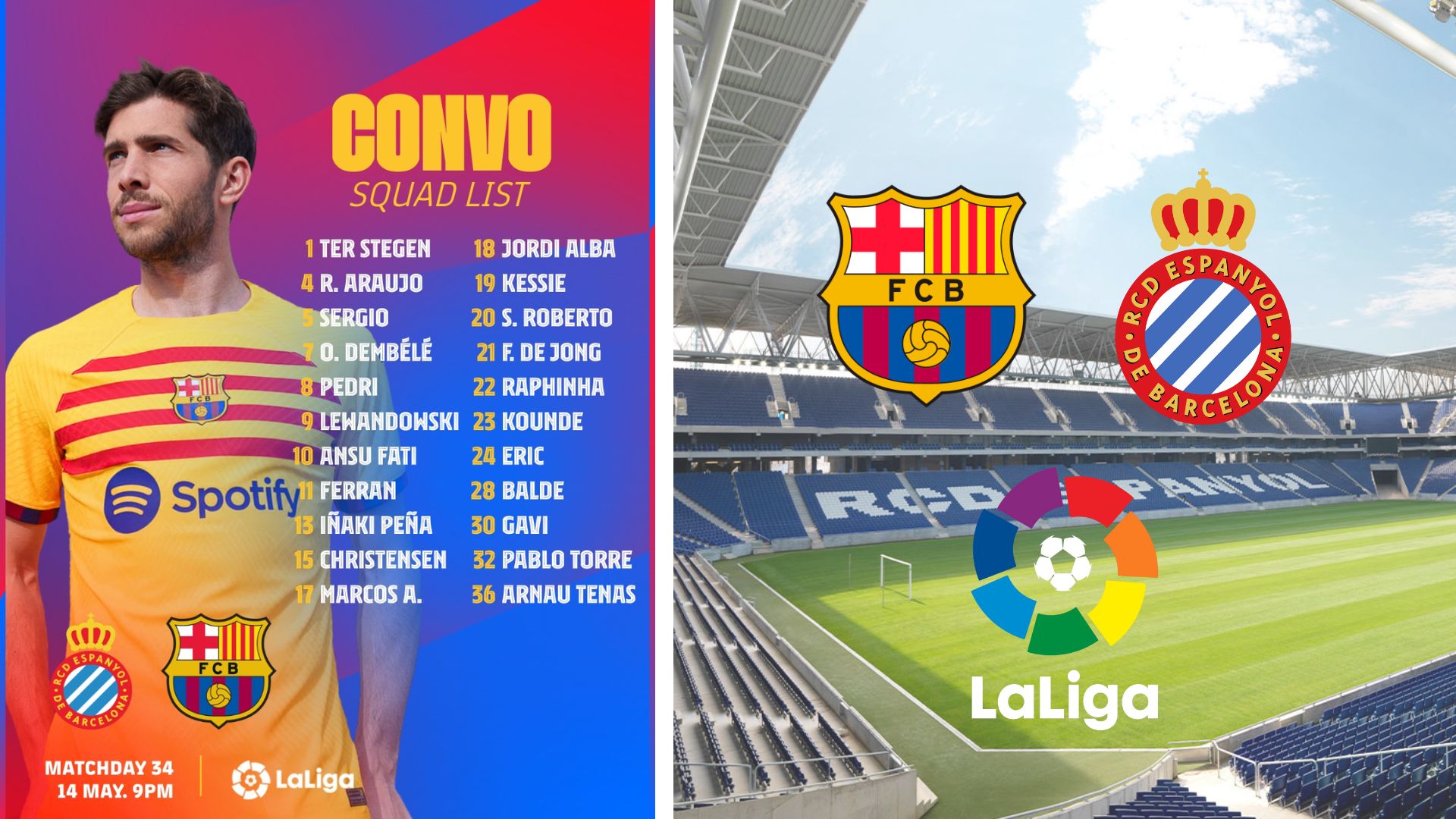 Barcelona squad list for Espanyol match