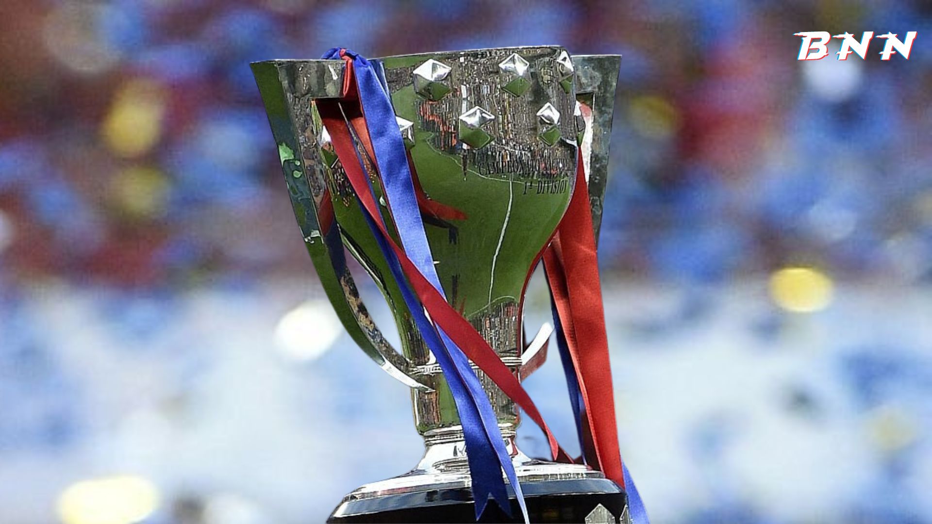 Barcelona colors adorn the La Liga title