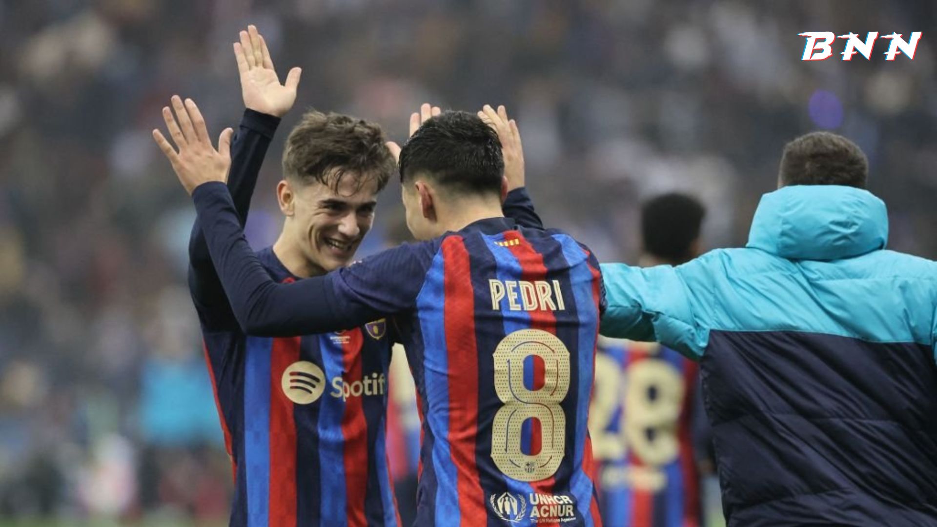 Barcelona players Pedri and Gavi