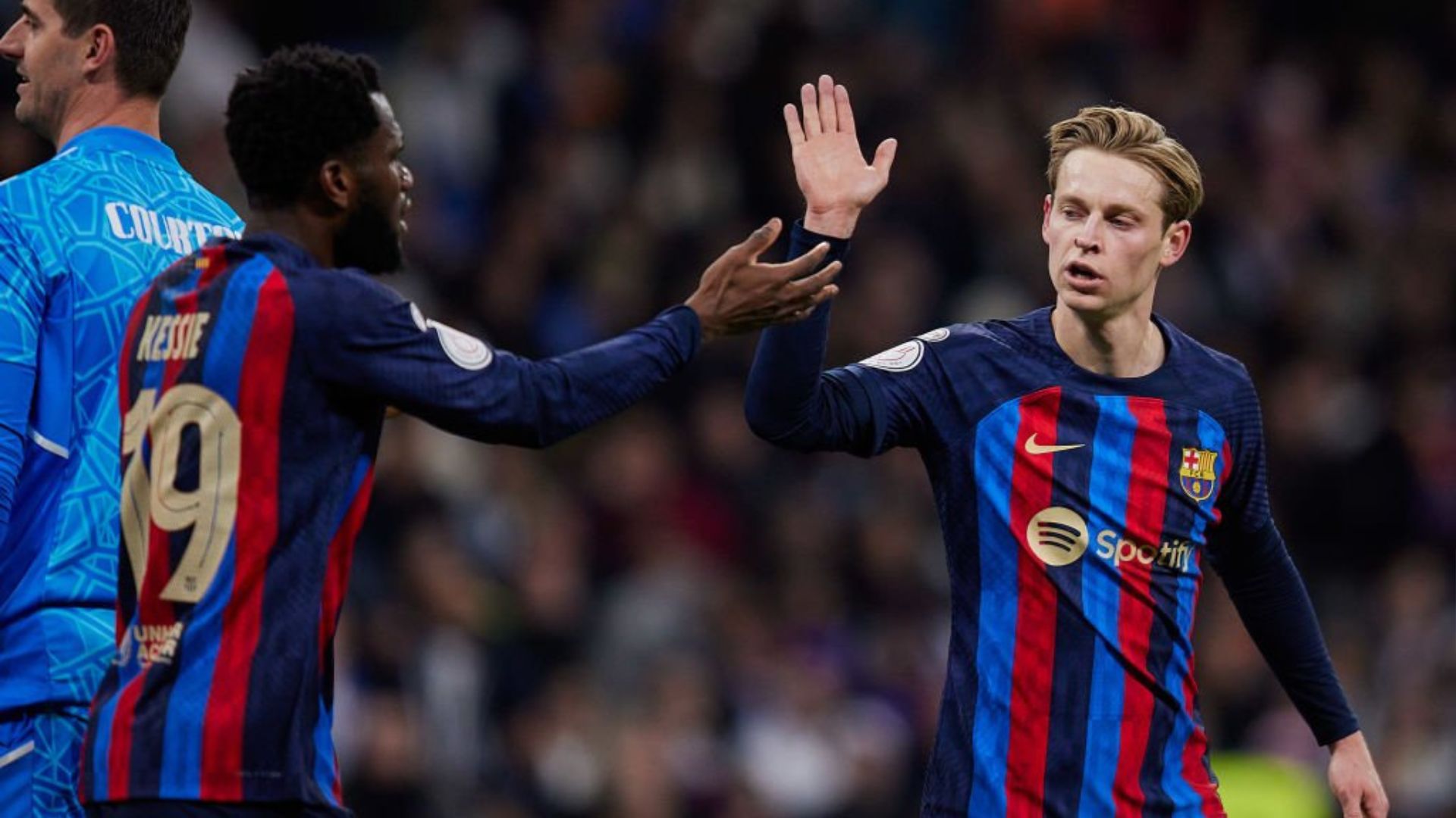 Barcelona players Frenkie and Kessie