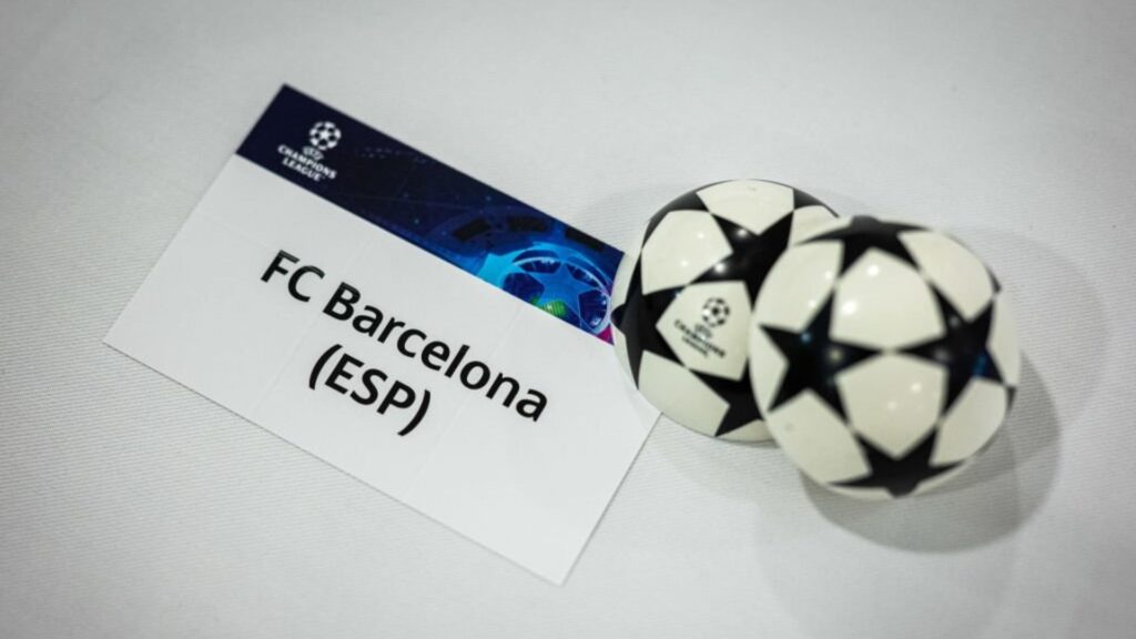 The card of FC Barcelona in UEFA Champions League Draw.