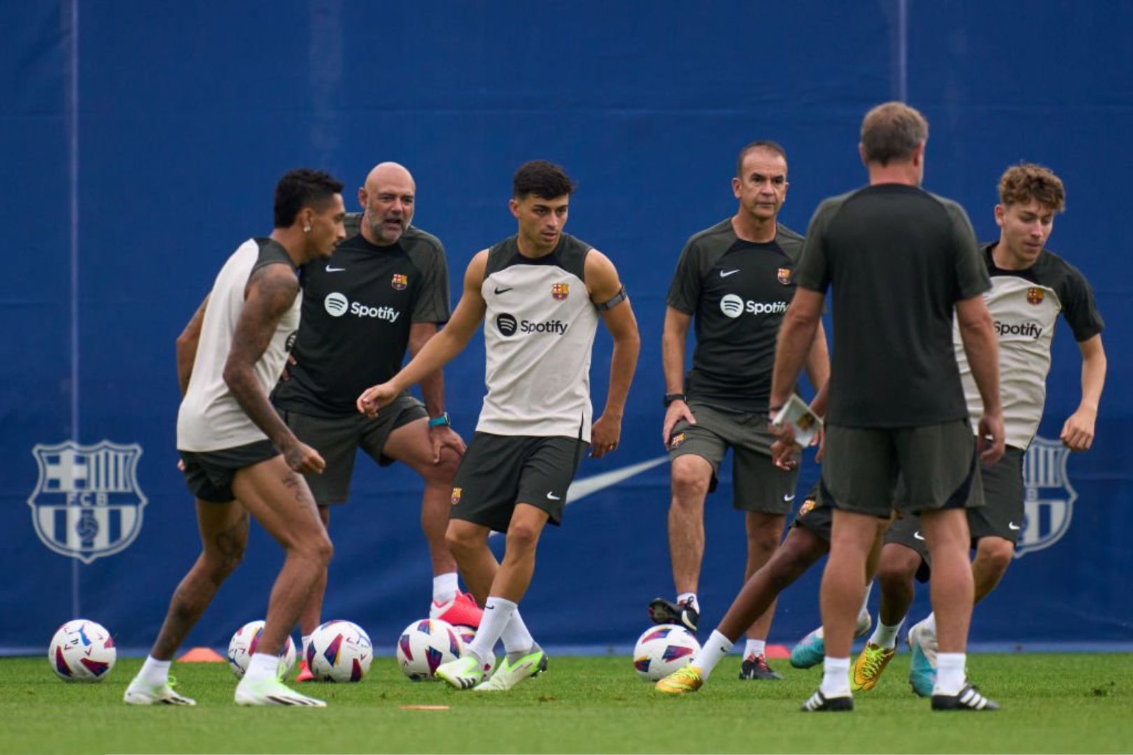 Barcelona players training