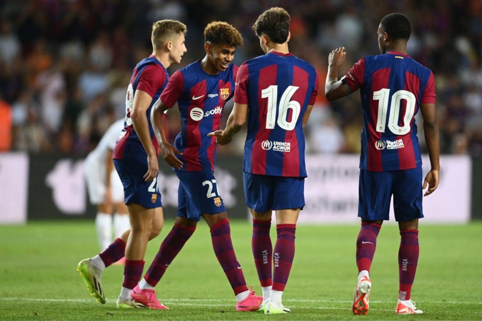 Barcelona players celebrating