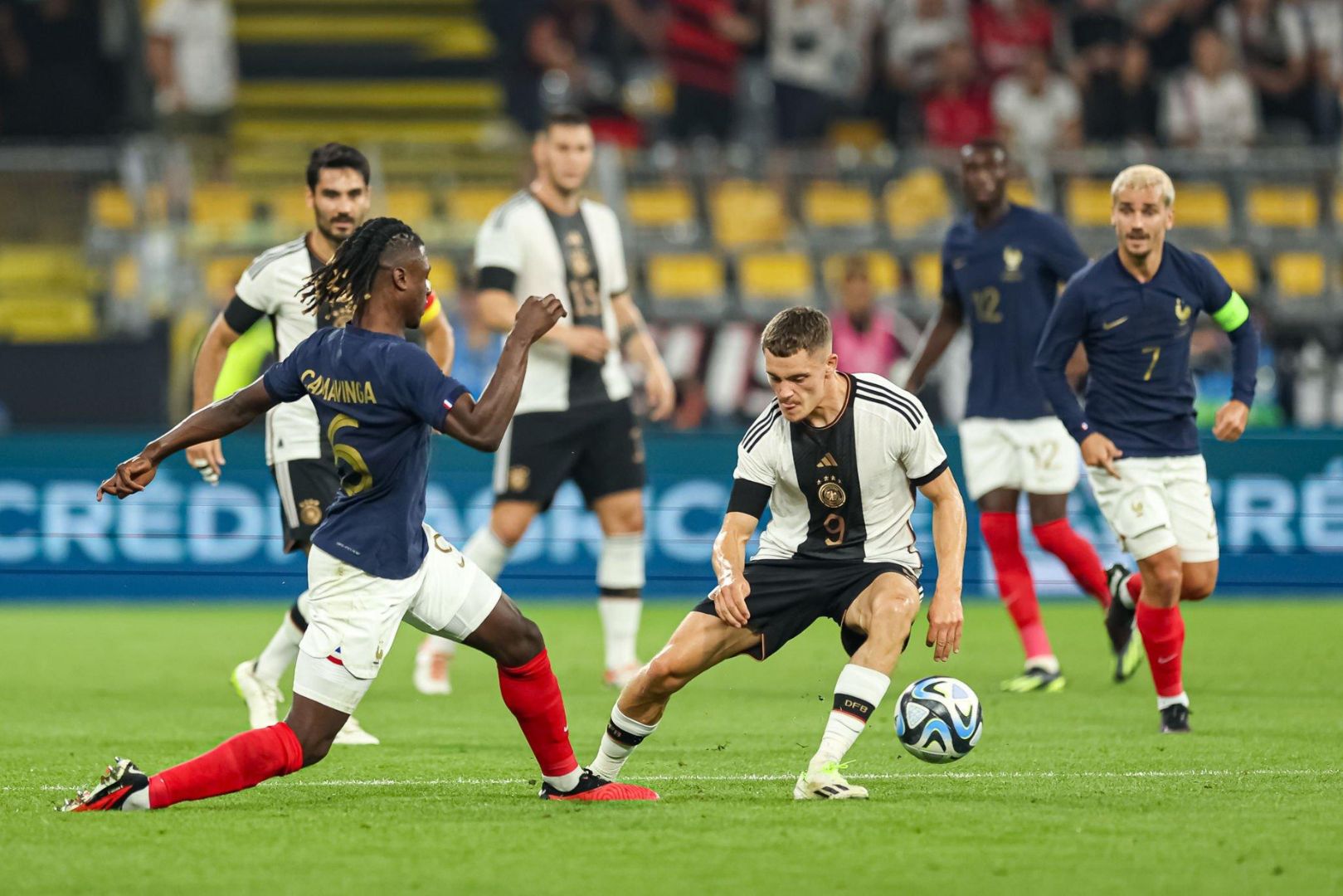 Barcelona midfield target Florian Wirtz during the game against France