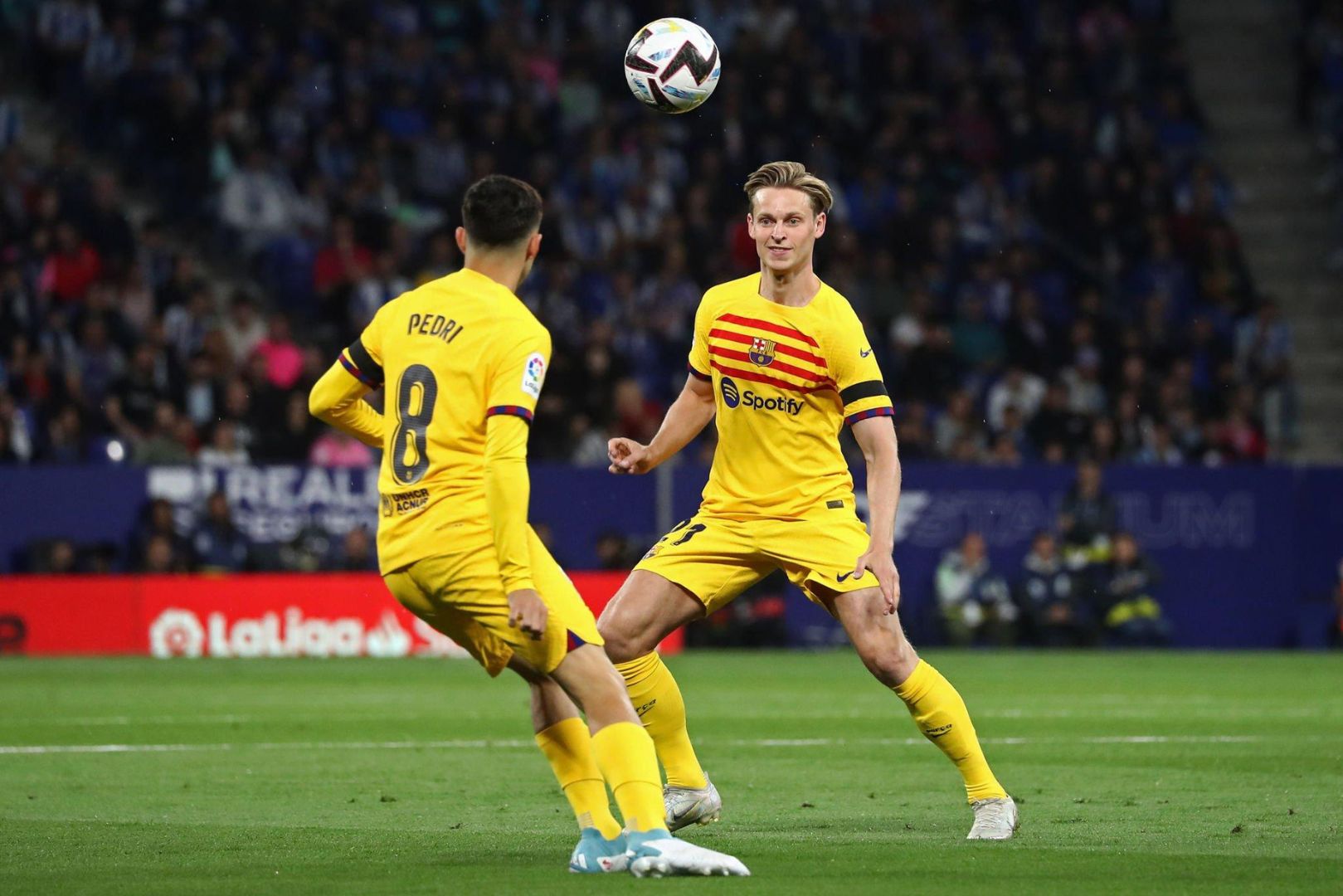 Barcelona midfielders Pedri and Frenkie