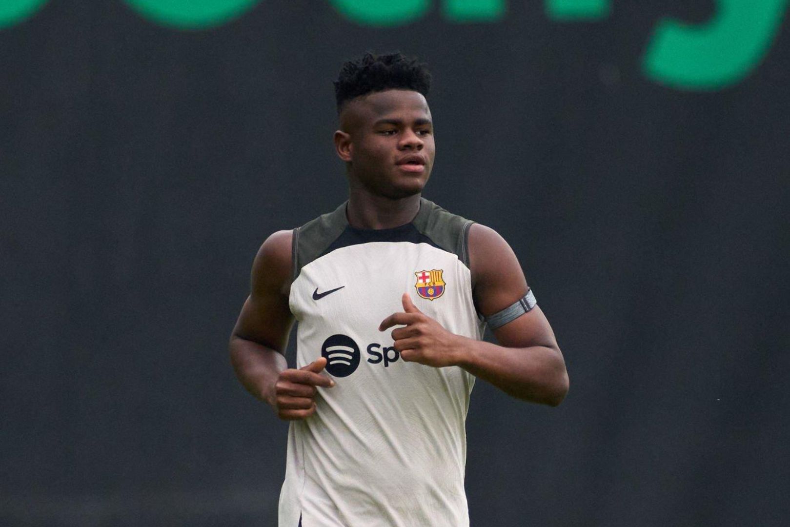 SANT JOAN DESPI, SPAIN - JULY 12: Mikayil Faye of FC Barcelona is seen during a training session at Ciutat Esportiva Joan Gamper on July 12, 2023 in Sant Joan Despi, Spain.