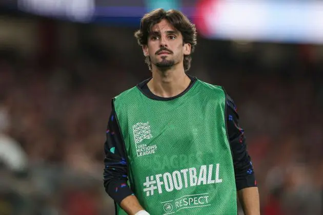 LISBON, PORTUGAL - SEPTEMBER 8: Francisco Trincao of Portugal warms up prior to the UEFA Nations League 2024/25 League A Group A1 match between Portugal and Scotland at Estadio da Luz on September 8, 2024 in Lisbon, Portugal.