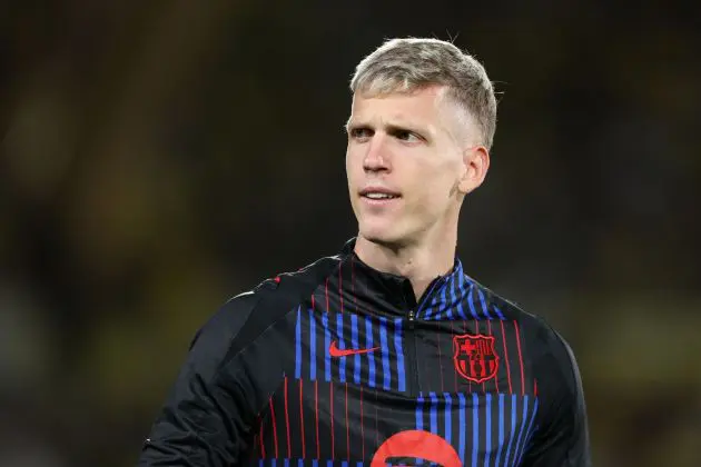 LAS PALMAS, SPAIN - FEBRUARY 22: Daniel Olmo of FC Barcelona looks onduring the LaLiga match between UD Las Palmas and FC Barcelona at Estadio Gran Canaria on February 22, 2025 in Las Palmas, Spain.