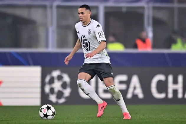 BOLOGNA, ITALY - NOVEMBER 05: Vanderson of AS Monaco in action during the UEFA Champions League 2024/25 League Phase MD4 match between Bologna FC 1909 and AS Monaco at Stadio Renato Dall'Ara on November 05, 2024 in Bologna, Italy.