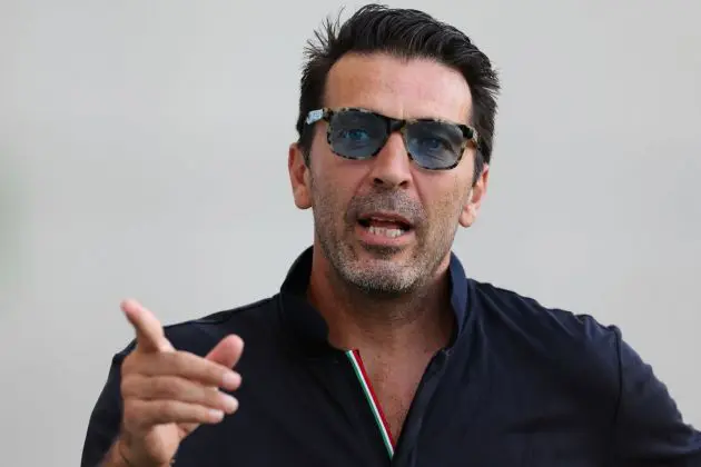 BUDAPEST, HUNGARY - SEPTEMBER 07: Head of Italy delegation Gianluigi Buffon reacts during a Italy training session at Bozsik Stadion on September 07, 2024 in Budapest, Hungary.