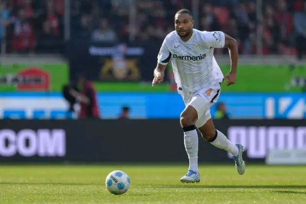 HEIDENHEIM, GERMANY - APRIL 05: Jonathan Tah of Bayer 04 Leverkusen in action during the Bundesliga match between 1. FC Heidenheim 1846 and Bayer 04 Leverkusen at Voith-Arena on April 05, 2025 in Heidenheim, Germany.