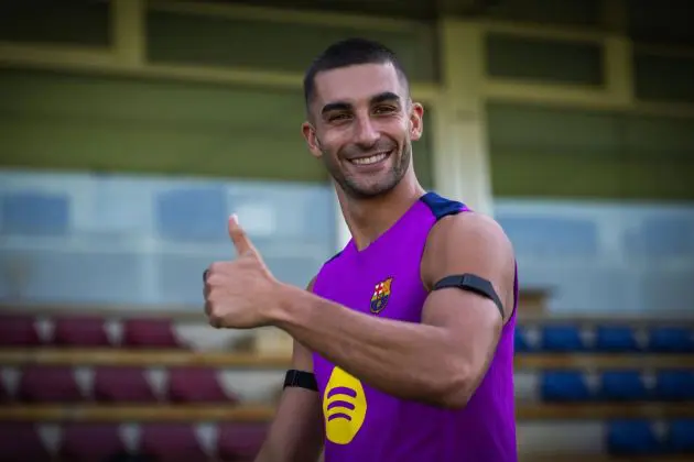 Barcelona forward Ferran Torres during first training session of 2025 preseason.