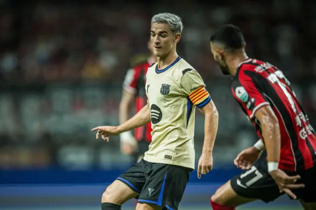 SEOUL, SOUTH KOREA - JULY 31: Gavi of FC Barcelona scores team's sixth goal during the preseason friendly between FC Seoul and FC Barcelona at Seoul World Cup Stadium on July 31, 2025 in Seoul, South Korea.