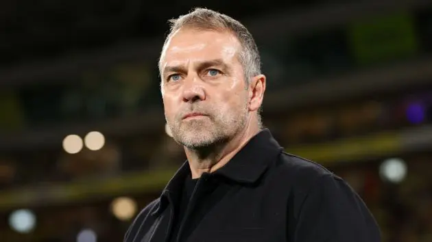 Hansi Flick, Head Coach of FC Barcelona, looks on during the LaLiga match between UD Las Palmas and FC Barcelona at Estadio Gran Canaria.