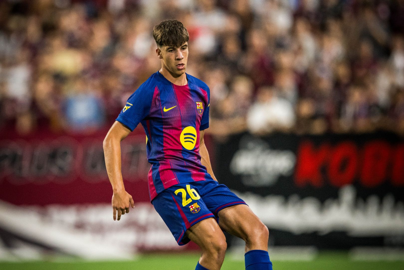 Barcelona gem Jofre Torrents during his debut with the first team against Vissel Kobe.