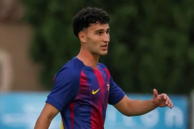 Barcelona Atlètic summer arrival Roger Martinez during his debut.