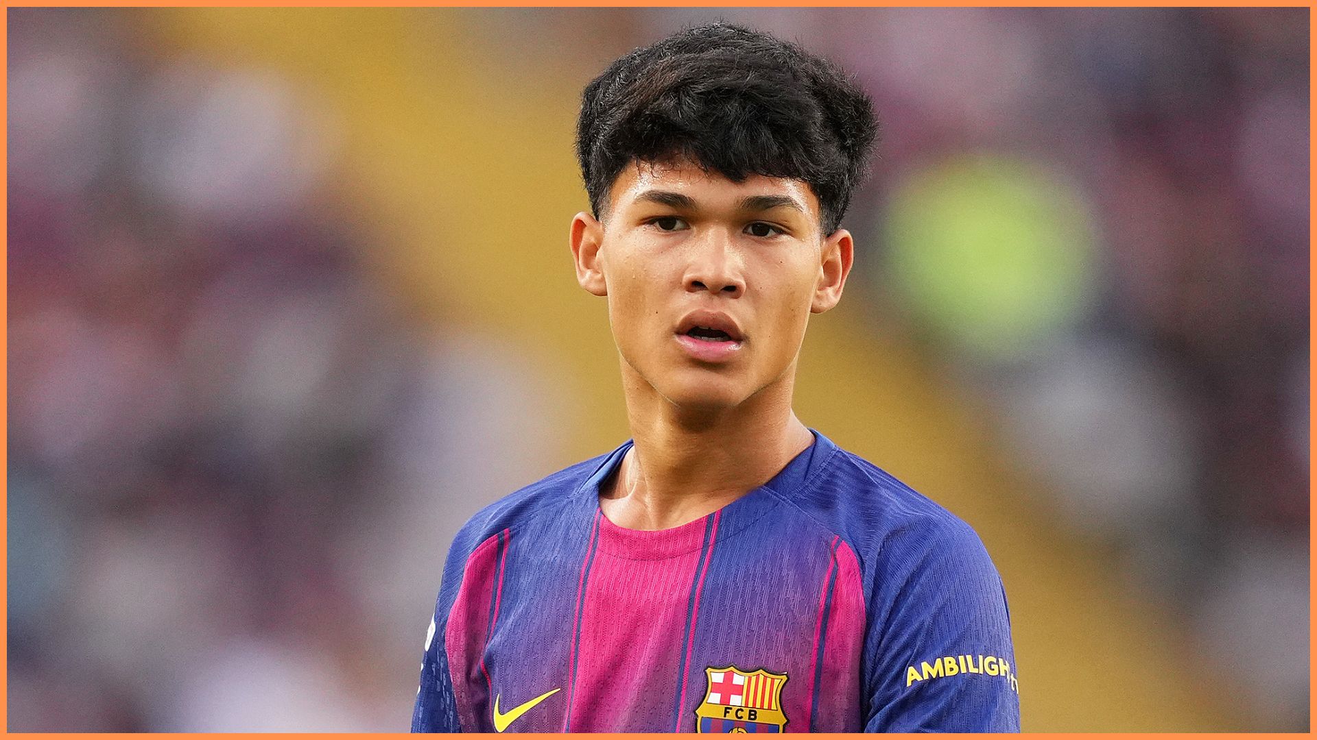 Dro Fernandes of FC Barcelona looks on during the LaLiga EA Sports match between FC Barcelona and Real Sociedad at Estadi Olimpic Lluis Companys.