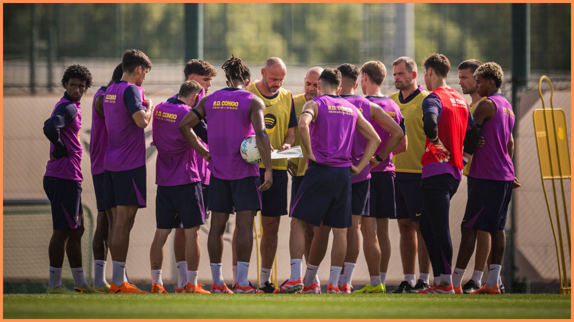 Barcelona players during a training session ahead of Girona clash.