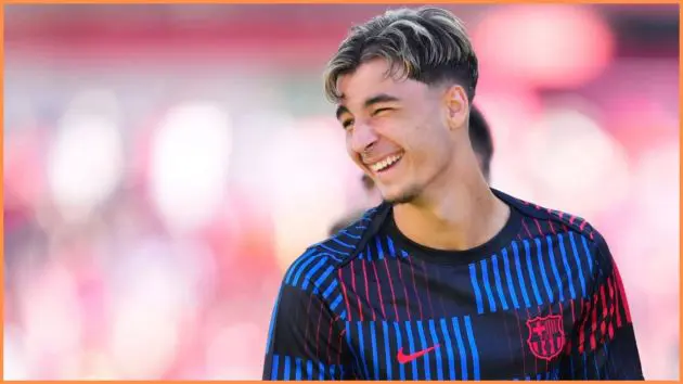 Guille Fernandez central midfield of Barcelona and Spain during the warm-up before the LaLiga match between Girona FC and FC Barcelona at Montilivi Stadium on September 15, 2024 in Girona, Spain.