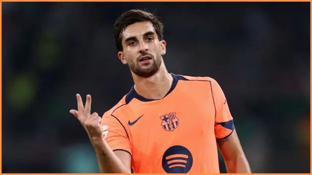 SEVILLE, SPAIN - DECEMBER 06: Ferran Torres of FC Barcelona celebrates scoring his team's fourth goal, completing his hat-trick, during the LaLiga EA Sports match between Real Betis Balompie and FC Barcelona at Estadio La Cartuja on December 06, 2025 in Seville, Spain.