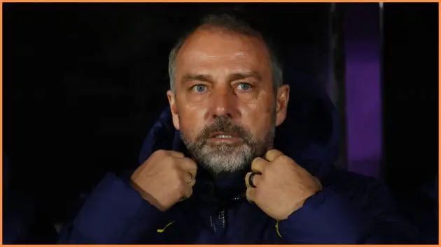 GUADALAJARA, SPAIN - DECEMBER 16: Hansi Flick, Head Coach of FC Barcelona, looks on prior to the Copa del Rey match between CD Guadalajara and FC Barcelona at Estadio Pedro Escartin on December 16, 2025 in Guadalajara, Spain.