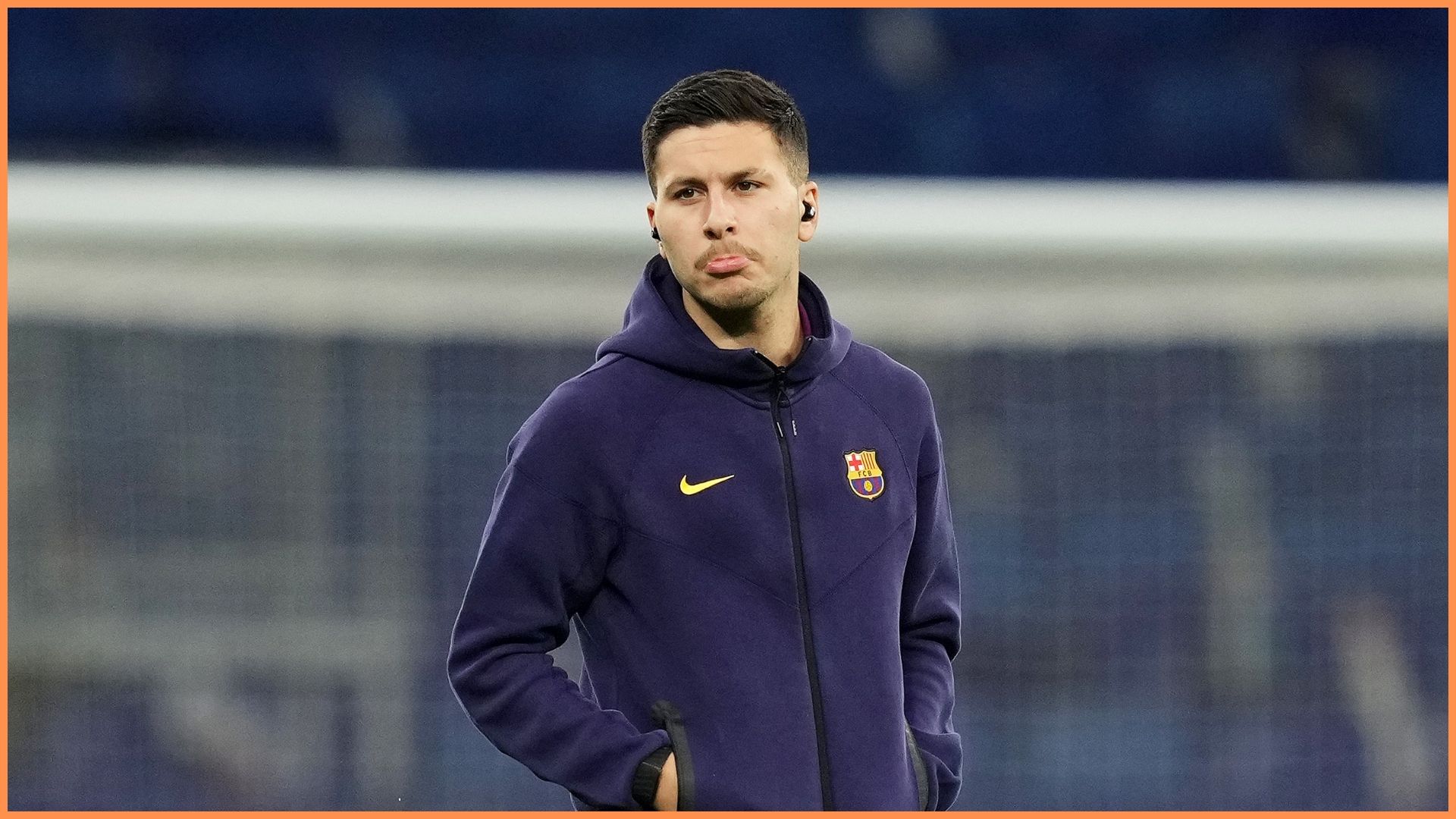 BARCELONA, SPAIN - JANUARY 03: Roony Bardghji of FC Barcelona inspects the pitch prior to the LaLiga EA Sports match between RCD Espanyol de Barcelona and FC Barcelona at RCDE Stadium on January 03, 2026 in Barcelona, Spain.