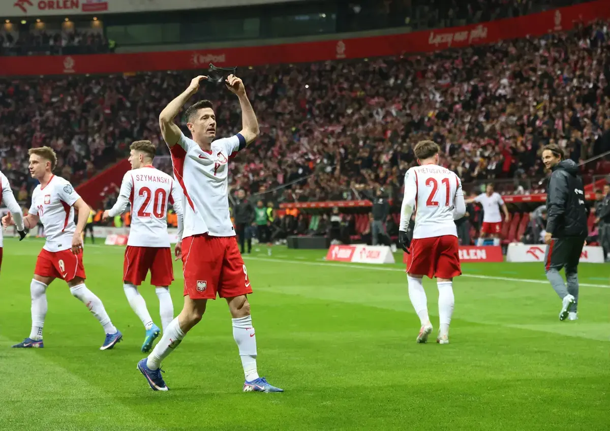 March 26, 2026, Warsaw, Mazowieckie, Poland: Scorer ROBERT LEWANDOWSKI of Poland during the FIFA World Cup 2026 qualifier semi-final match Poland vs Albania in Warsaw. March 26, 2026 in Warsaw, Poland.