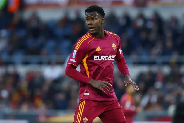 March 22, 2026, Rome, Rome, Italy: Olympic Stadium, 2025-26 Serie A football championship, Roma-Lecce, pictured: Evan Ndicka, Rome, March 22nd 2026.