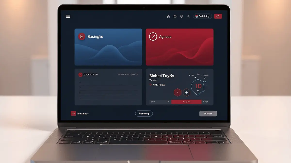 Premium online casino platform interface with modern blue and claret design elements