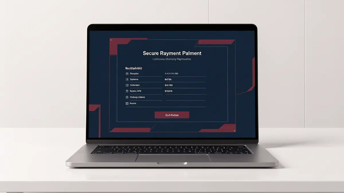 Secure online gaming platform interface displayed on laptop with professional digital workspace aesthetic