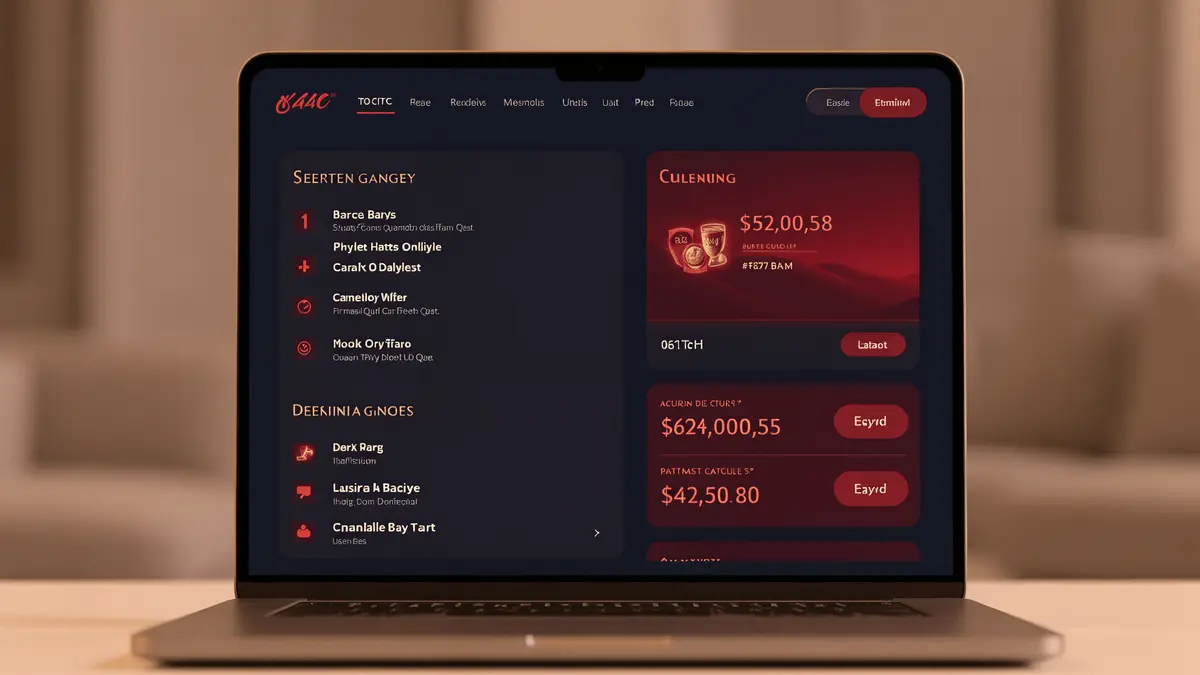 Luxury online casino interface displayed on premium device with modern Barca blue and claret design elements
