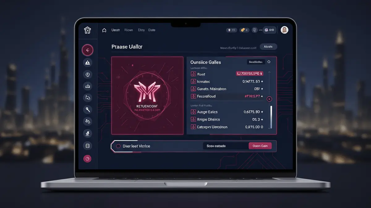 Digital platform interface for online gaming in Saudi Arabia showing sophisticated modern design