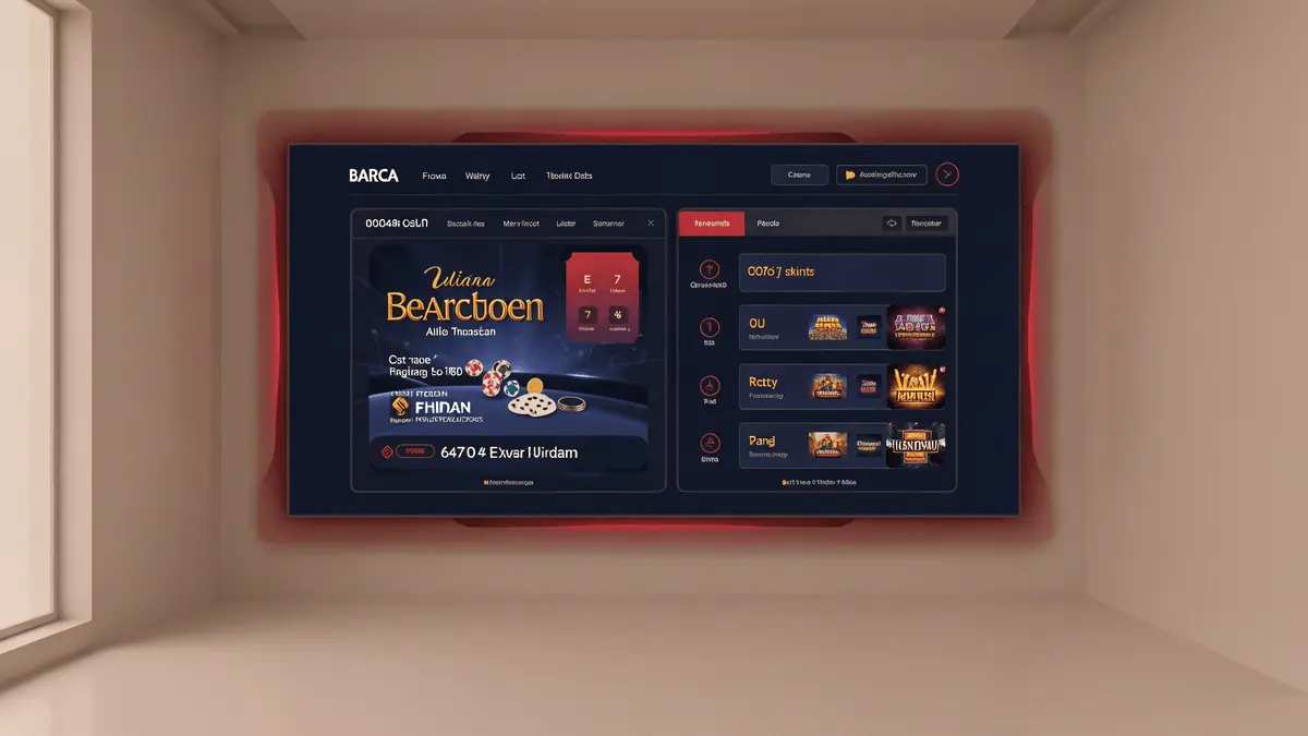 Sophisticated online casino platform interface showcasing modern digital gaming design with contemporary tech elements