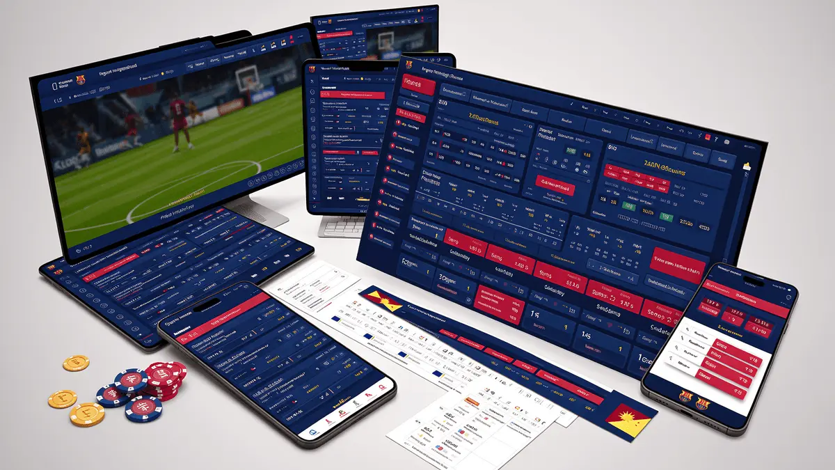 Dynamic sports betting platforms interface with Barca blue and claret design elements for Philippine online betting sites
