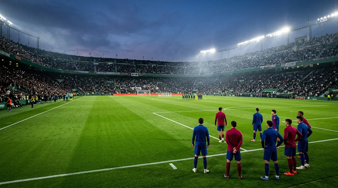 Barcelona players face an early La Liga away test under the lights at Elche's stadium