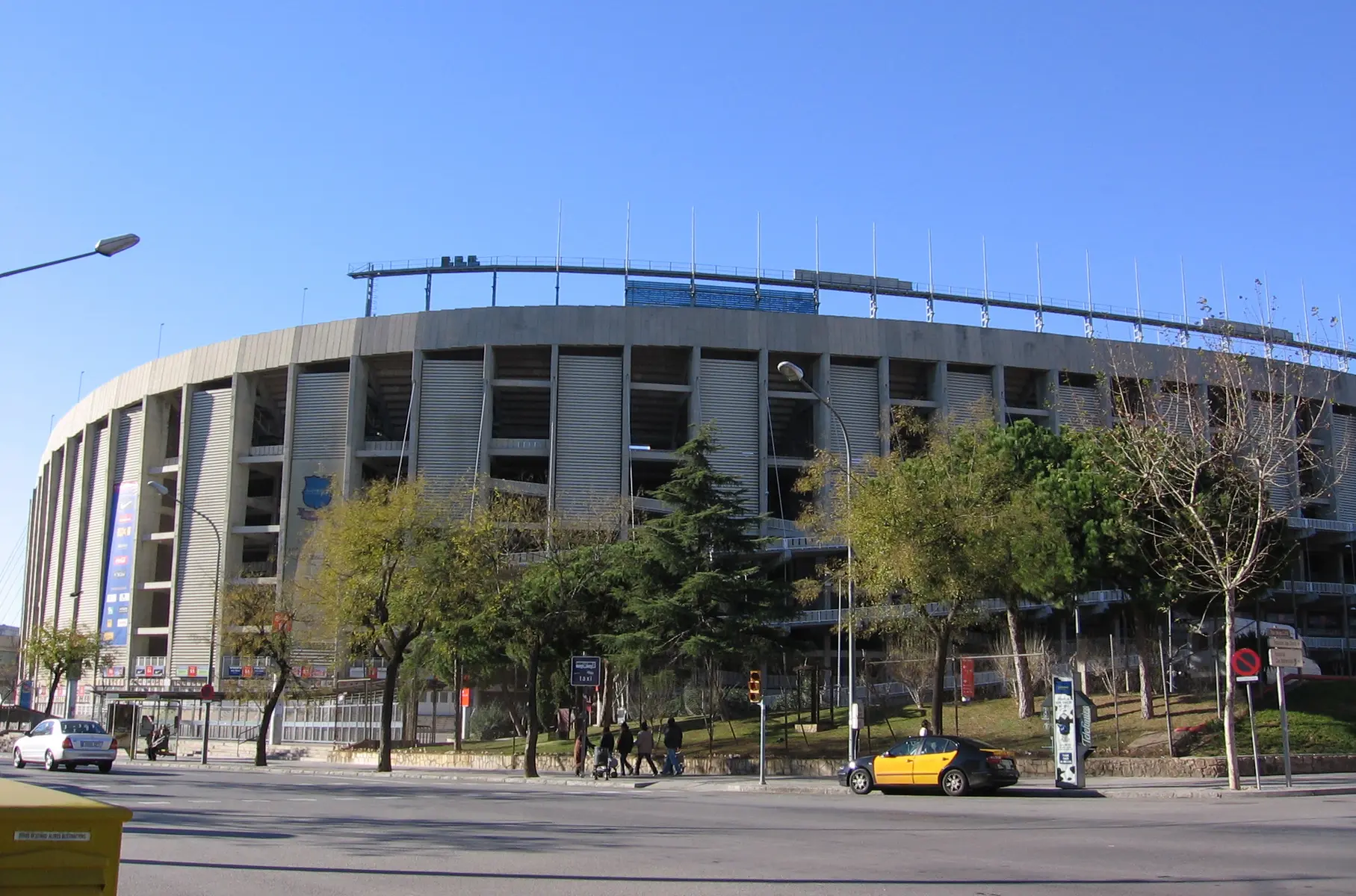 Exterior view of the Camp Nou stadium in Barcelona.